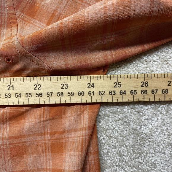 Orvis Shirt Mens XL Orange Plaid Short Sleeve Button Up Outdoor Fishing Top‎ - Picture 4 of 9